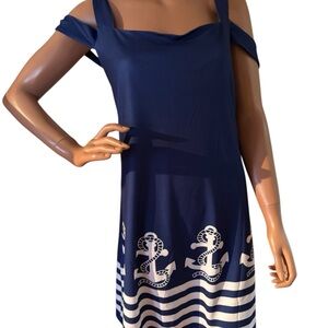 Navy Blue Off-Shoulder Mini Dress